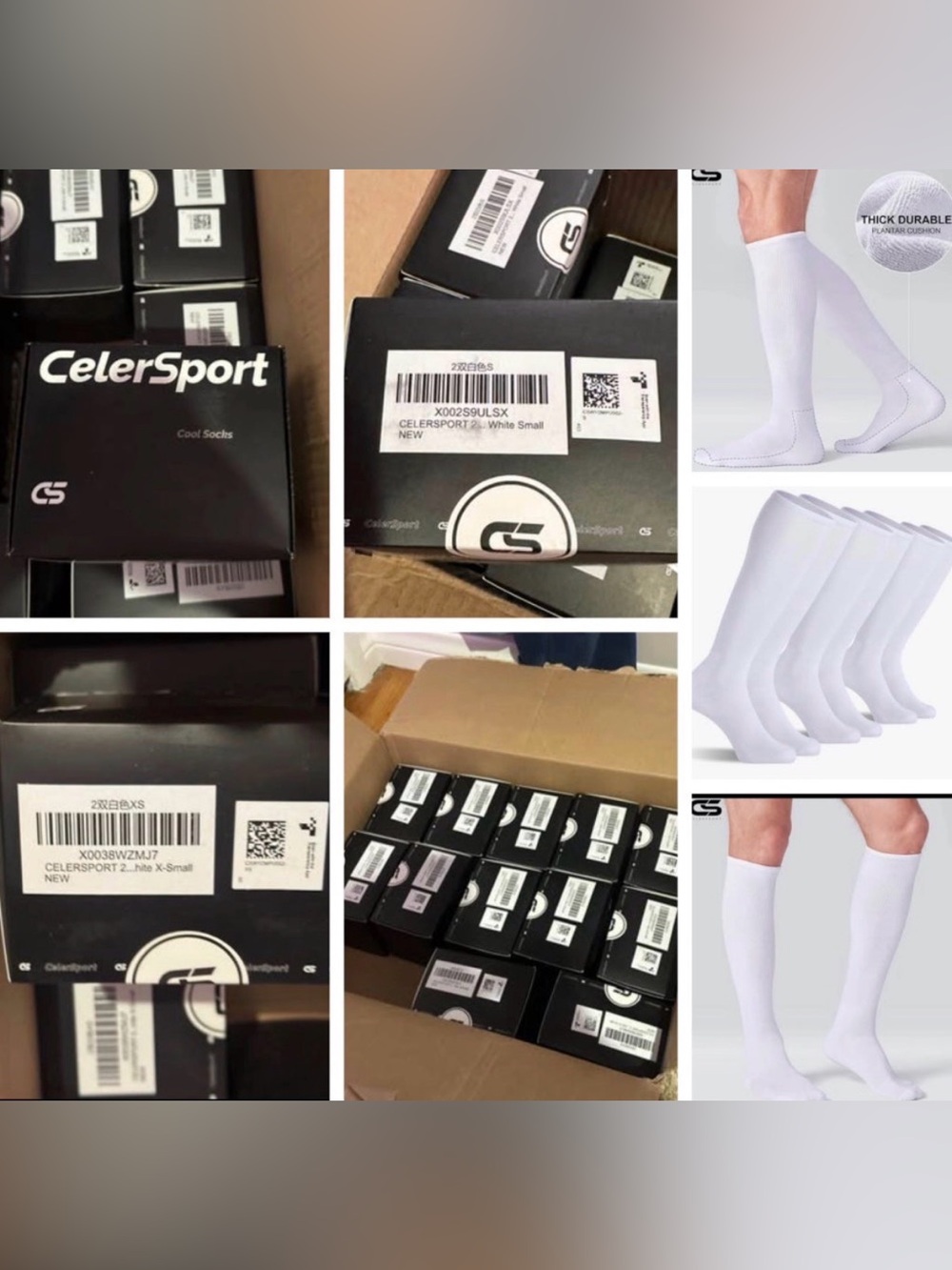 New in Box - 36 Pairs Youth Sport Socks (Baseball, Soccer, Football) XS/S White